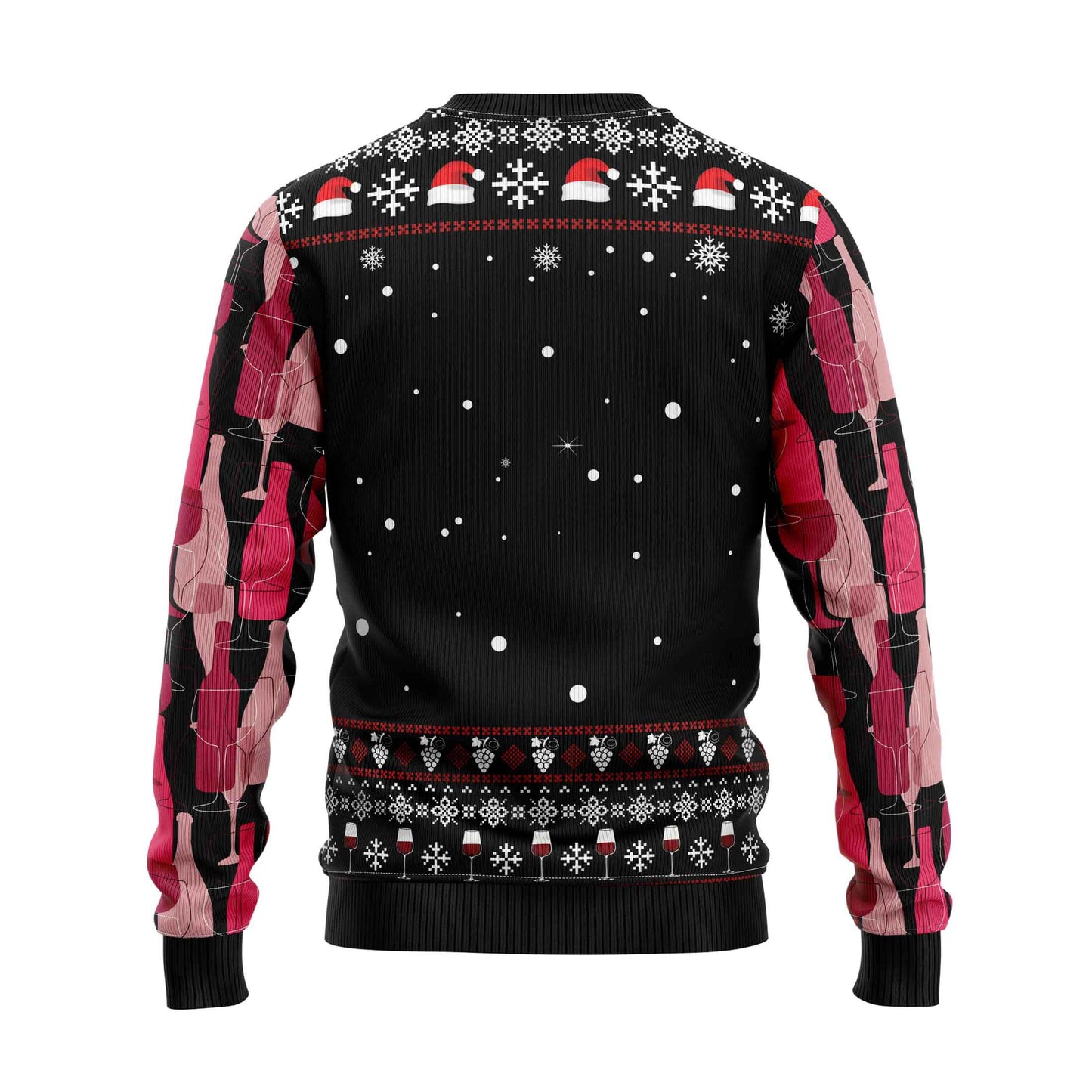 Unisex Vintage Wine Red Print Crew Neck Ugly Christmas Sweatshirt
