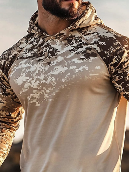 Men's Outdoor Sun Protection Cool Hooded Sun Protection Long Sleeve Top