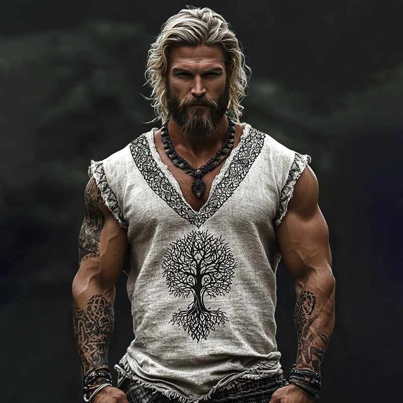 Men's Viking Tree Of Life Inspired Celtic Knot Retro Tank Top