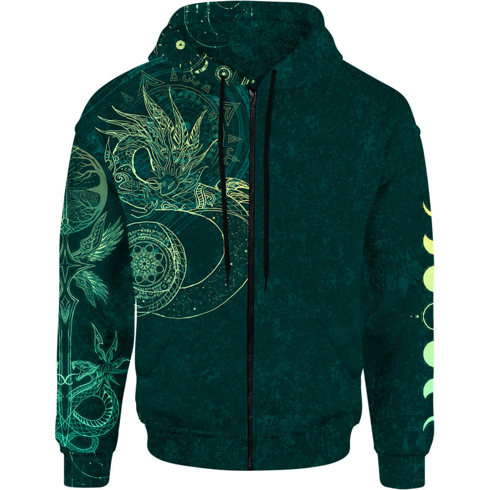 Celestial Dragon Zip Hoodie