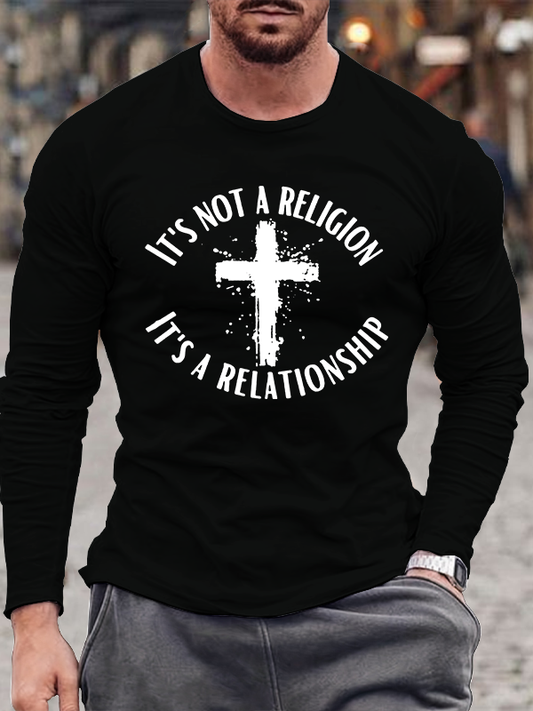 It'S Not A Religion It'S A Relationship Christian Cotton Long Sleeve T-Shirt