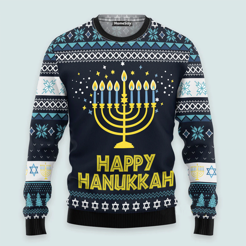 Happy Hanukkah Ugly Christmas Sweater For Men And Women
