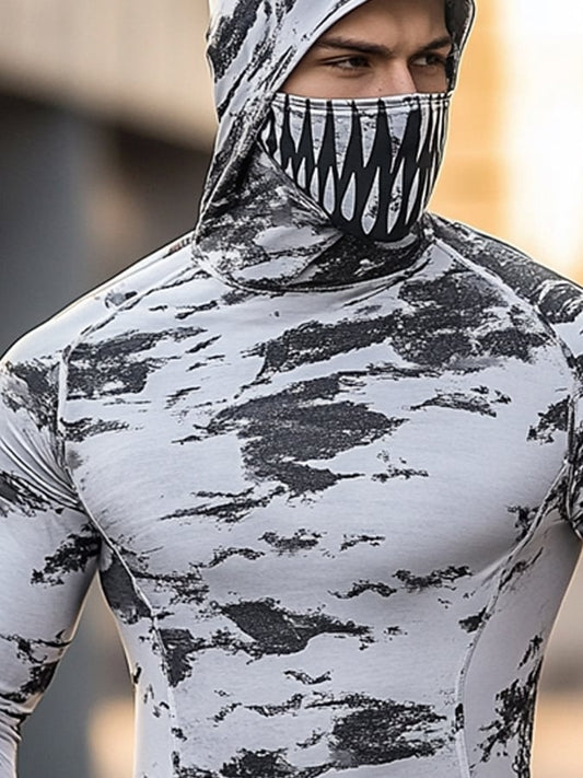 Men's Outdoor Sun Protection Breathable Cool Hooded Sun Protection Long Sleeve Top