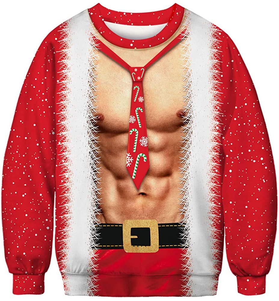 Unisex 3D Fun Spoof Printed Christmas Sweatshirt