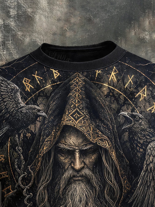 Men's Vintage Viking-Print T-Shirt