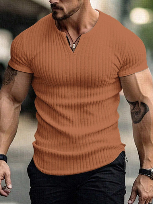 Men's Textured V-Neck T-Shirt