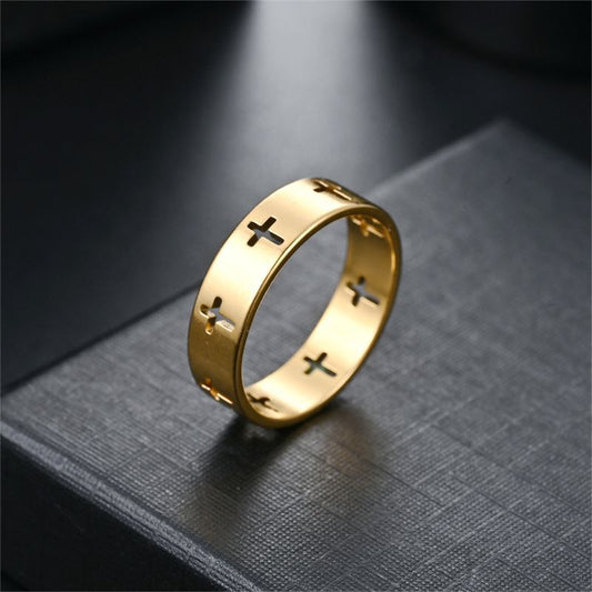 Popular Minimalist Cross Ring