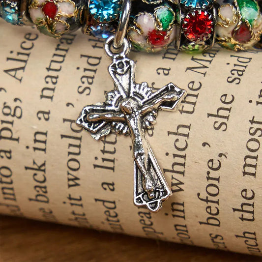 Handcrafted Cloisonné Beads Timeless Faith Bracelet A Testament of Christ's Presence