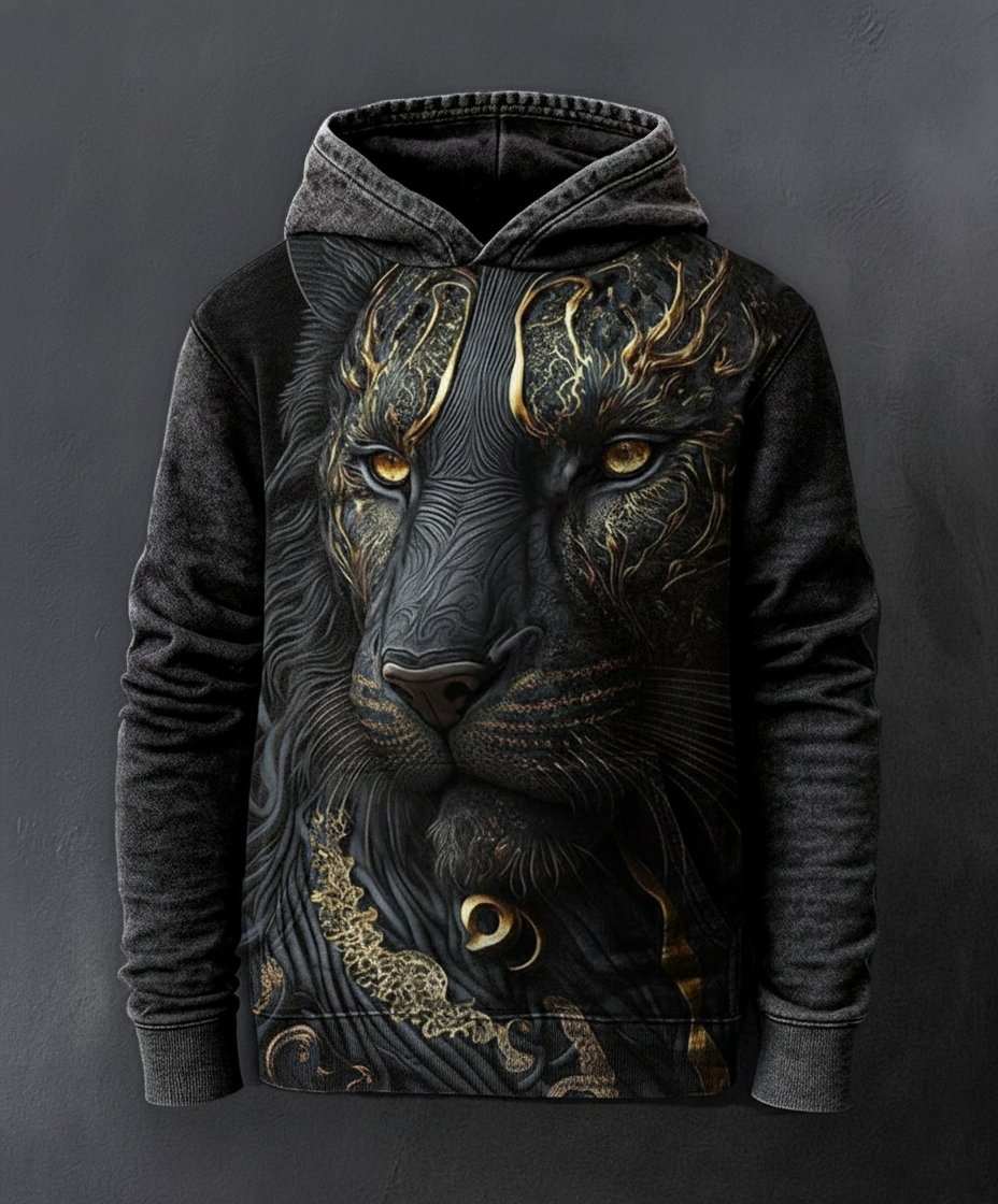 Viking Golden Lion Digital 3D Printed Unisex Casual Hoodie