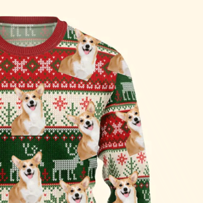 Pet Funny Faces Christmas Gift For Pet Lovers Ugly Red Sweater