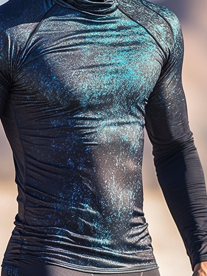 Men's Outdoor Sun Protection Breathable Cool Hooded Sun Protection Long-Sleeved Top