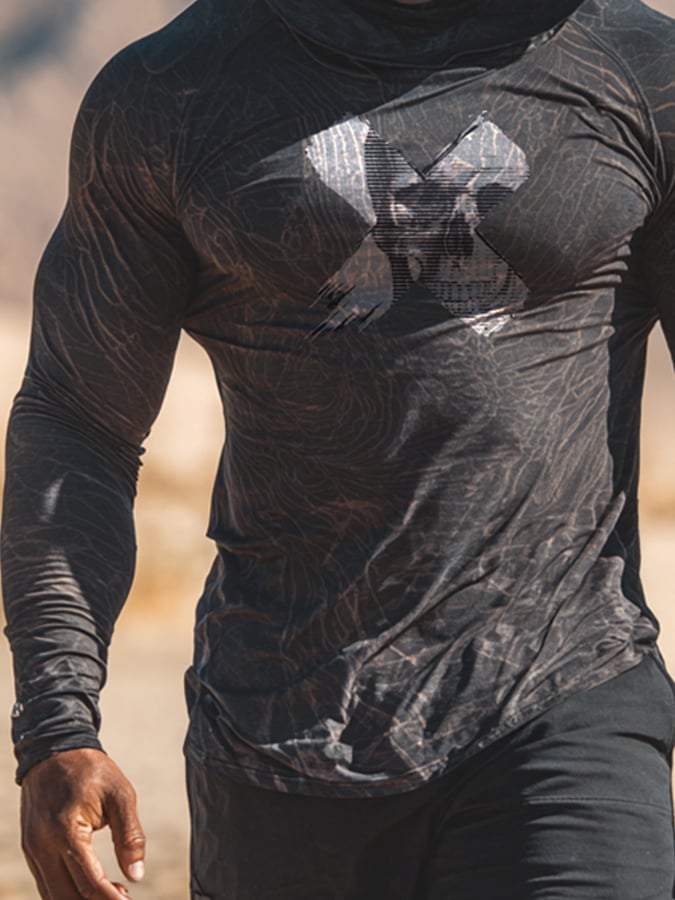 Men's Outdoor Sun Protection Breathable Cool Hooded Sun Protection Long Sleeve Top