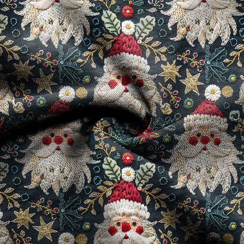 Men's Vintage Christmas Santa Seamless Print Crew Neck Ugly Christmas Sweatshirt