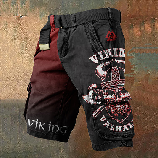 Vintage Viking Gradient Art Men's Work Shorts