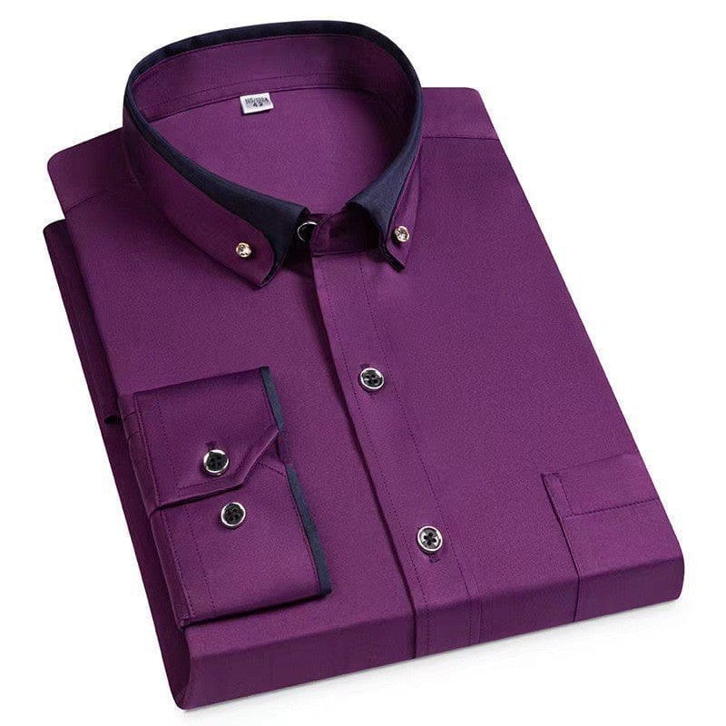 Men’s Contrast Collar Dress Shirt – Slim Fit