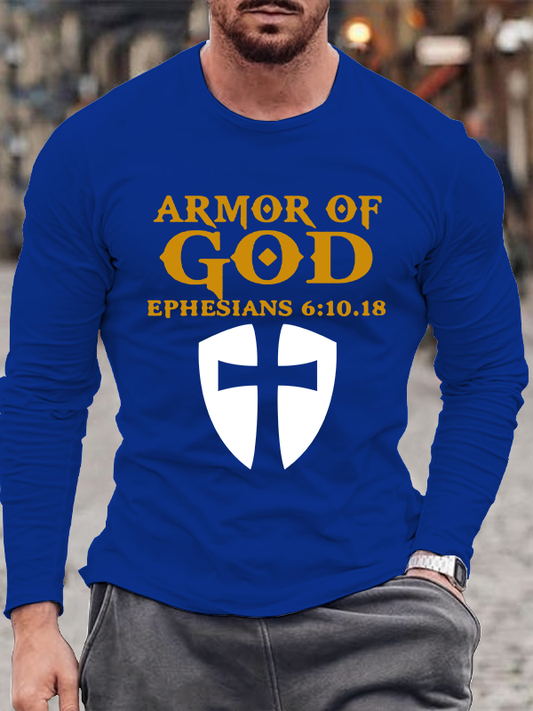 Armor Of God Christian Cotton Long Sleeve T-Shirt