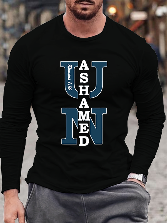 Romans Unashamed Christian Cotton Long Sleeve T-Shirt
