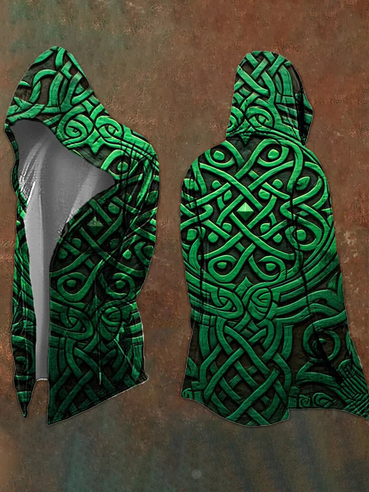 Men's Viking Mythology Tree Of Life Celtic Knot Hooded Jacket