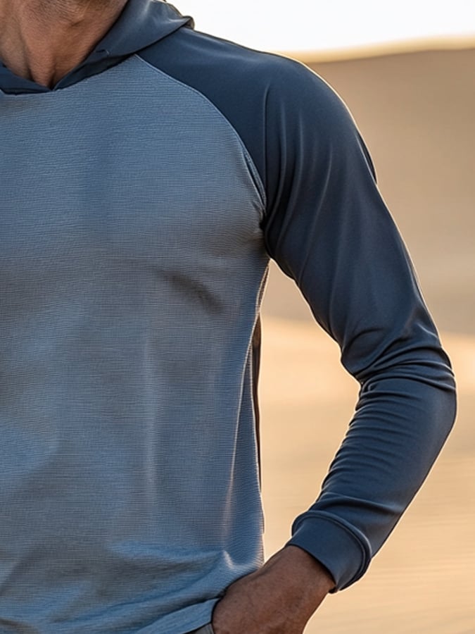 Men's Outdoor Sun Protection Cool Hooded Sun Protection Long Sleeve Top