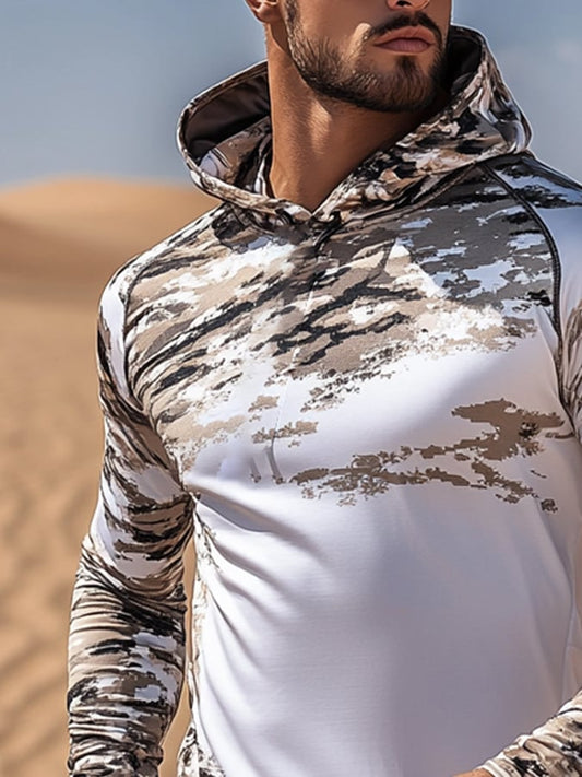 Men's Outdoor Sun Protection Cool Hooded Sun Protection Long Sleeve Top