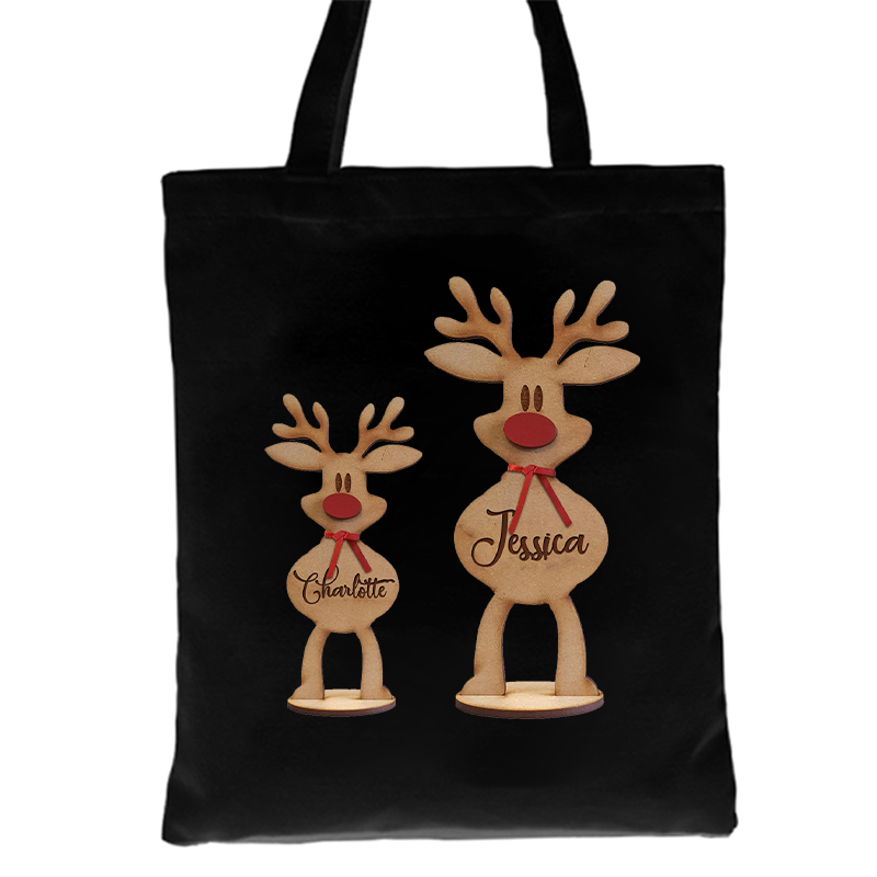 Moose Christmas Gift Tote Bag Canvas Bag