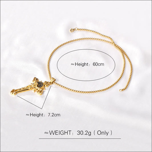 St. Benedict Symbol Crucifix Necklace