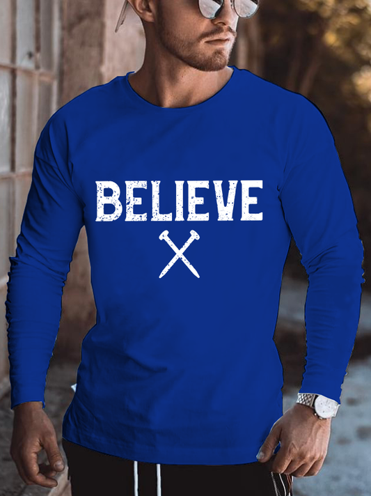 Believe, Men's Long Sleeve T-Shirt