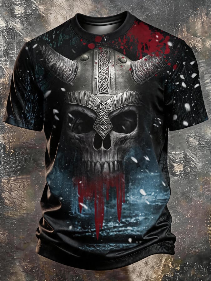 Men's Vintage Viking-Print T-Shirt