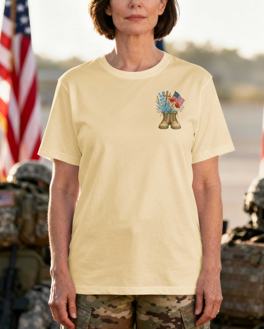 Her Boots Have Seen Battles Her Faith Has Seen Her Through T-Shirt