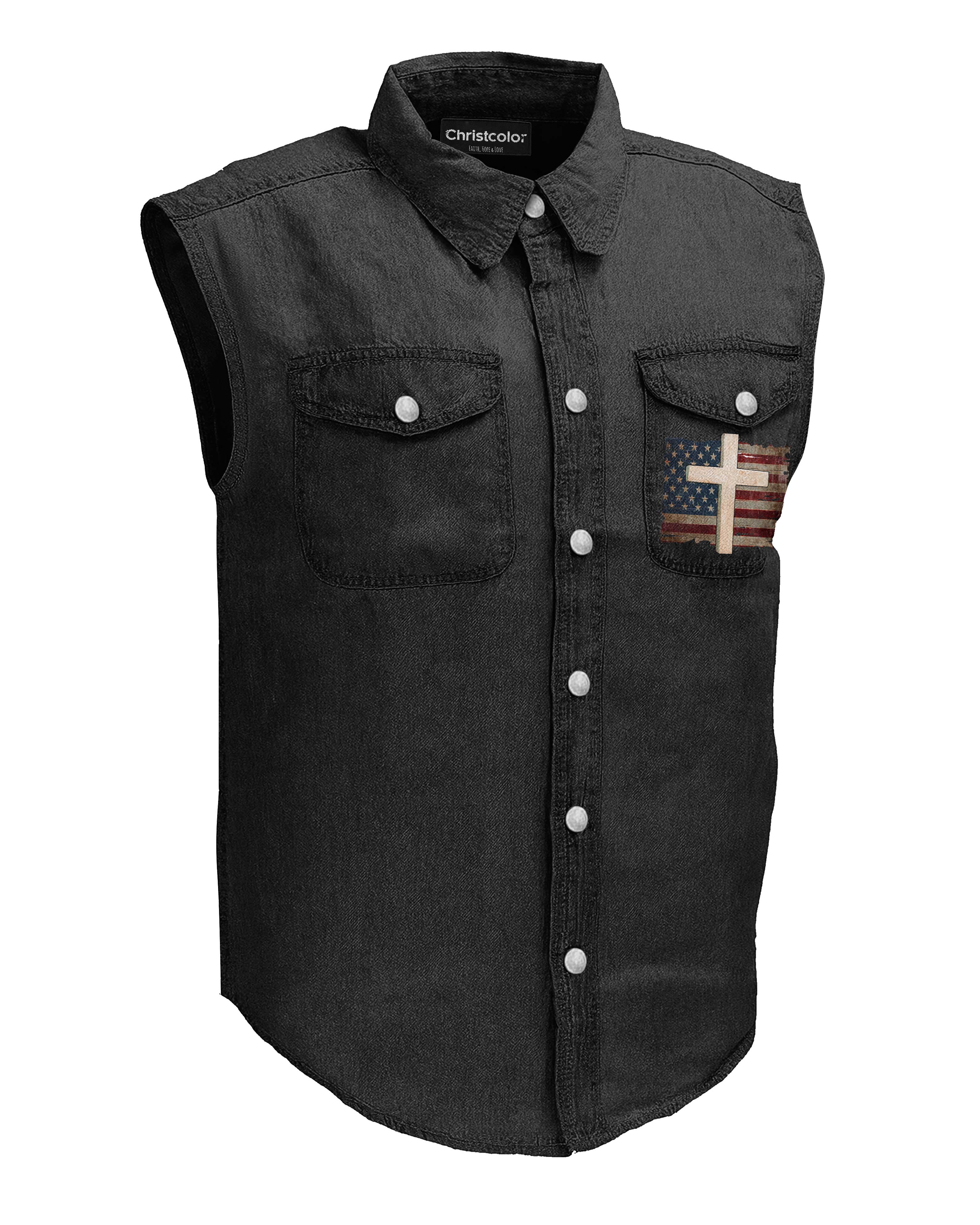 I Served My Country Denim Sleevesless T-Shirt