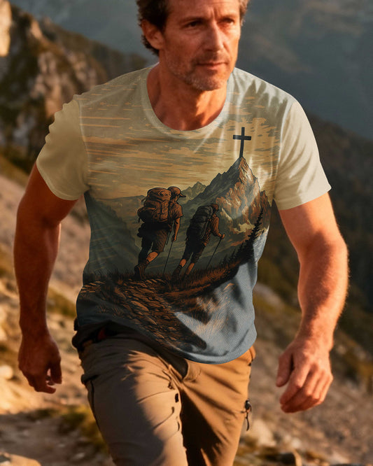We Don't Hike For The View We Hike For The Cross Above It T-Shirt