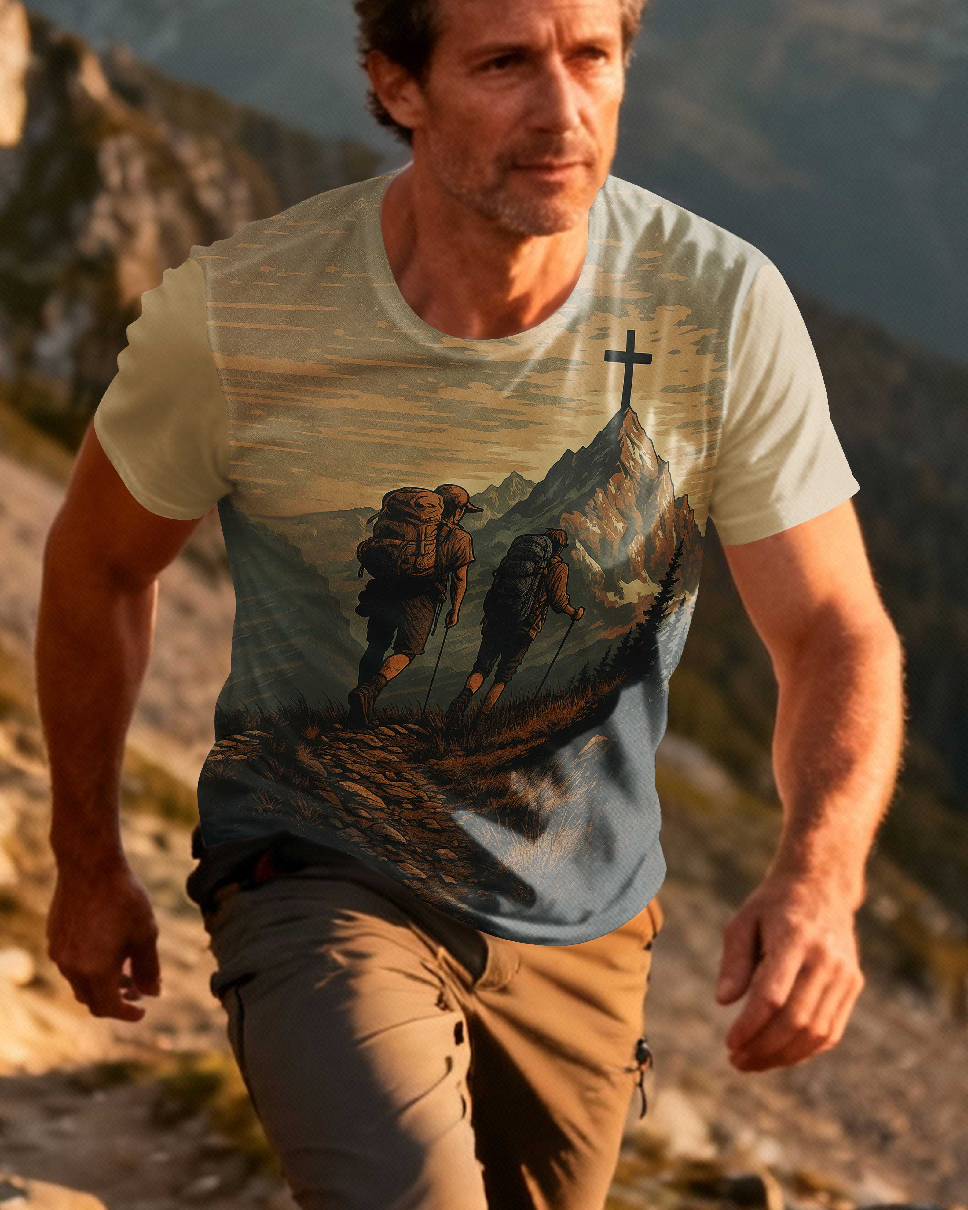 We Don't Hike For The View We Hike For The Cross Above It T-Shirt