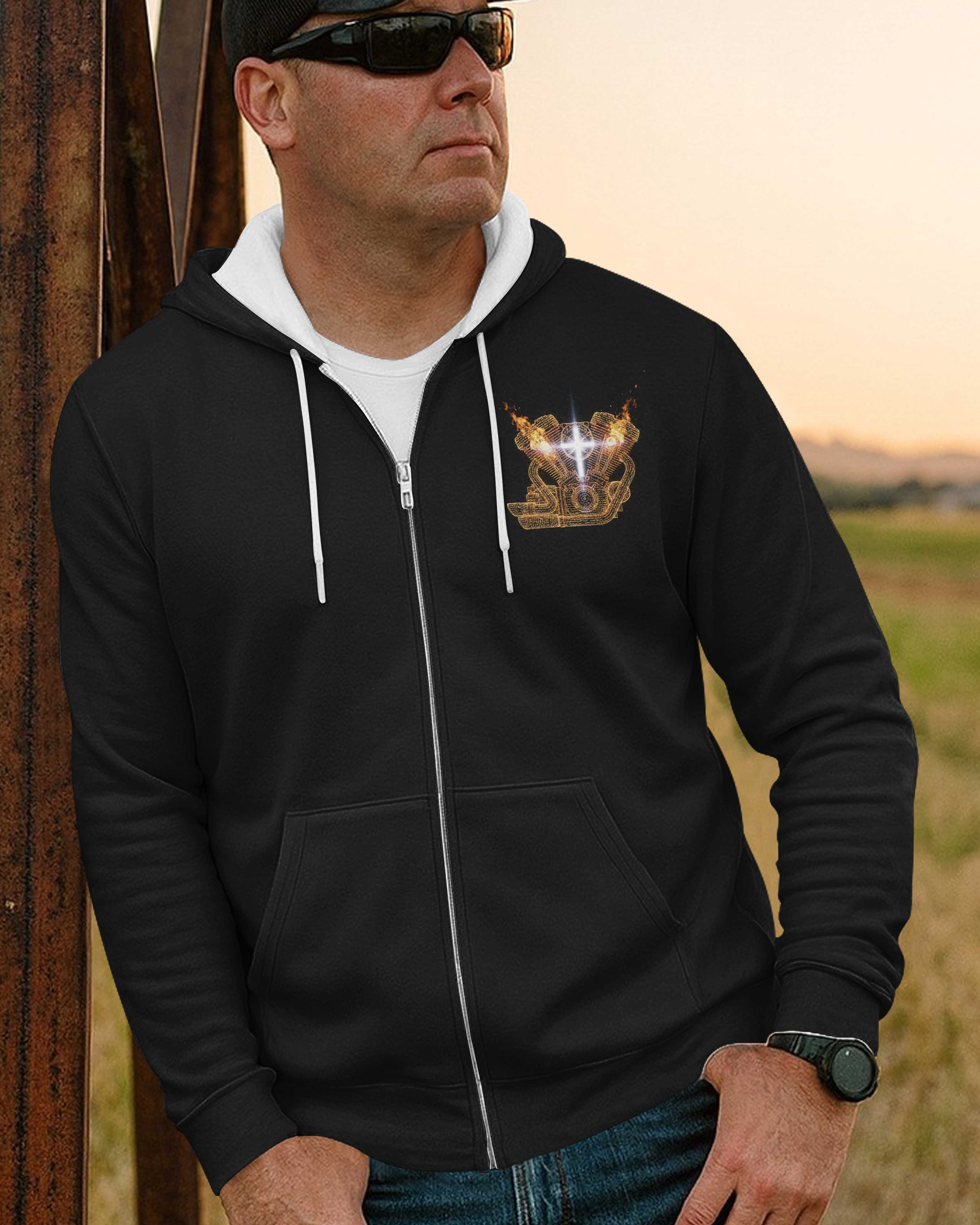 Every Mile I Ride Is A Sermon The Devil Can't Silence All Over Print Zip Hoodie