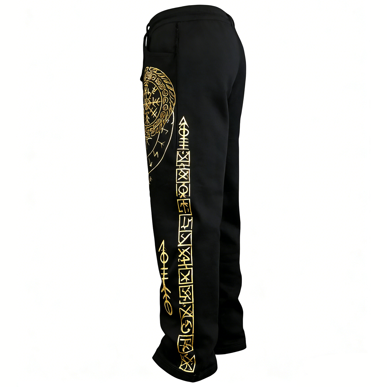 Retro Viking Totem Print Street Trousers