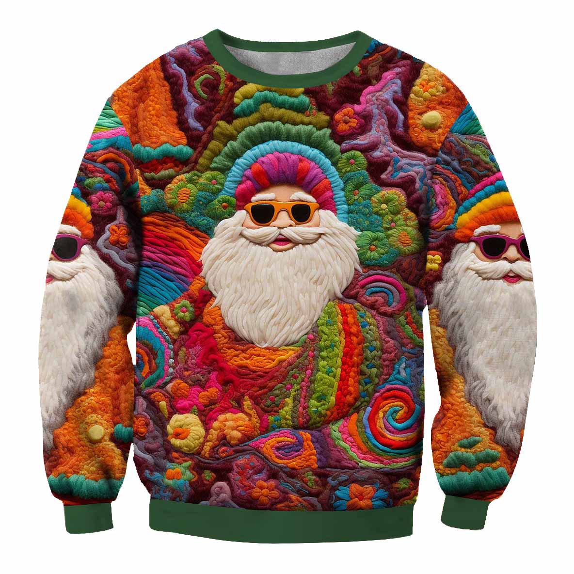 Men's Vintage Santa Print Ugly Christmas Sweatshirt