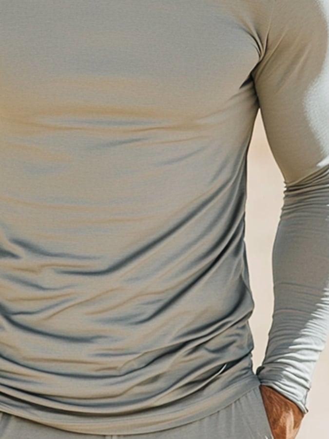 Men's Outdoor Sun Protection Breathable Cool Hooded Sun Protection Long Sleeve Top