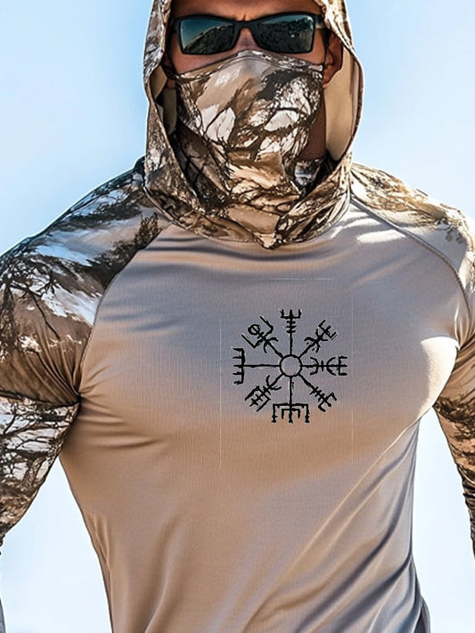 Men's Outdoor Sun Protection Breathable Cool Hooded Sun Protection Long Sleeve Top
