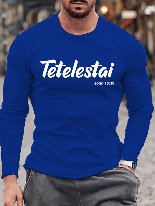 Tetelestai John 19 : 30 Christian Cotton Long Sleeve T-Shirt