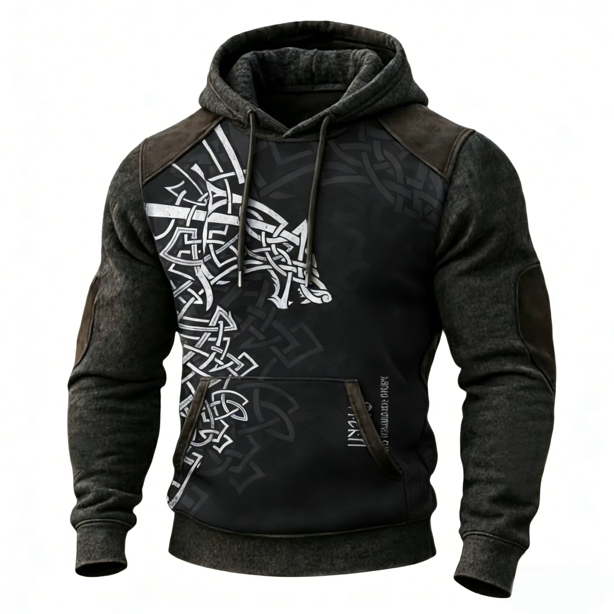 Nordic Viking Wolf Vegvísir Casual Long-Sleeve Hoodie