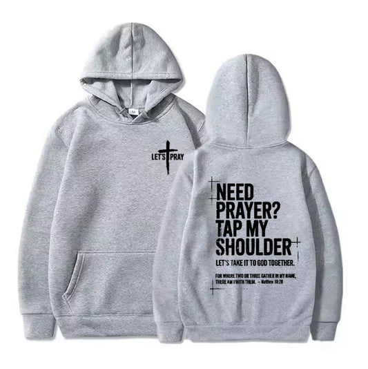 Tap My Shoulder Let’s Pray Christian Hoodie.