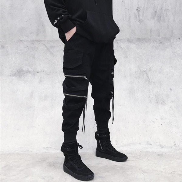 Techwear Goth Punk Multi-pocket Large Mouth Zipper Cargo Pants