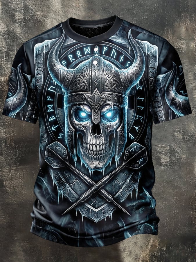 Men's Vintage Viking-Print T-Shirt