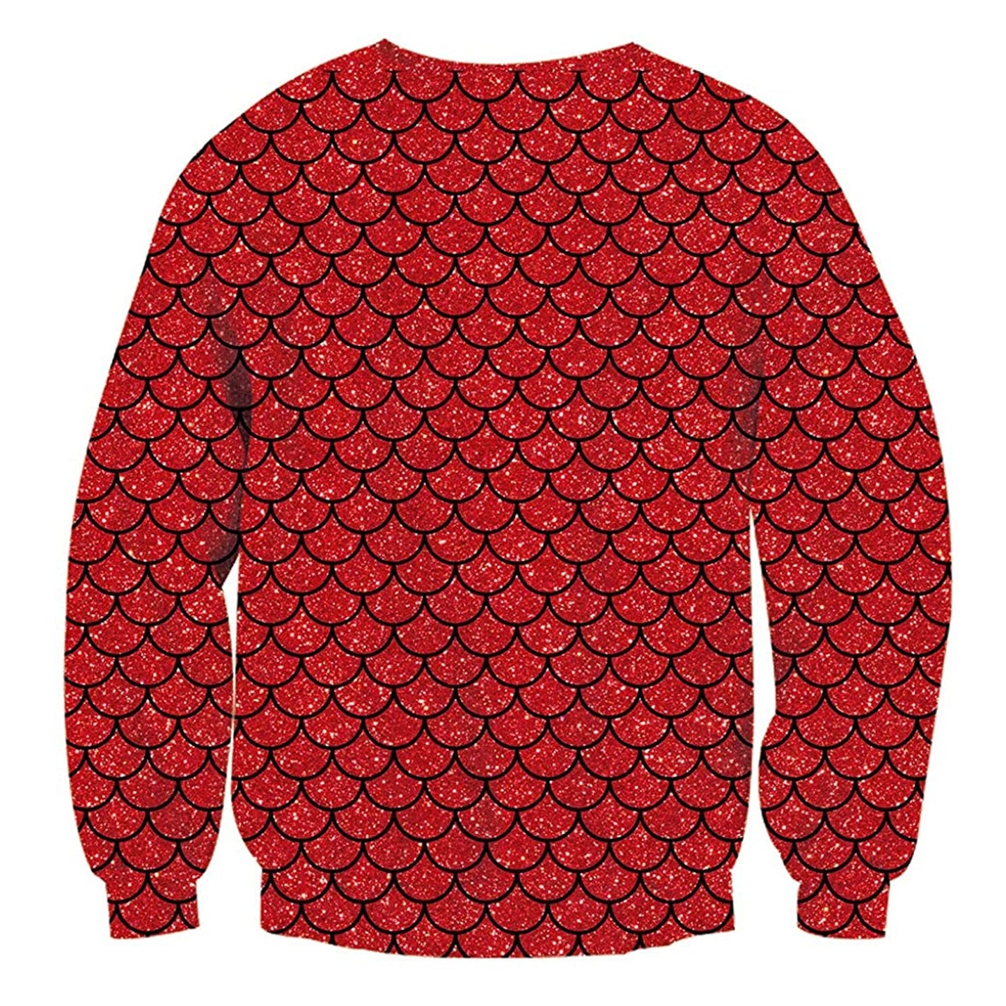 Muscle Mermaid Tie Print Ugly Christmas Sweatshirt