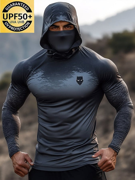 Men's Outdoor Sun Protection Breathable Cool Hooded Sun Protection Long Sleeve Top