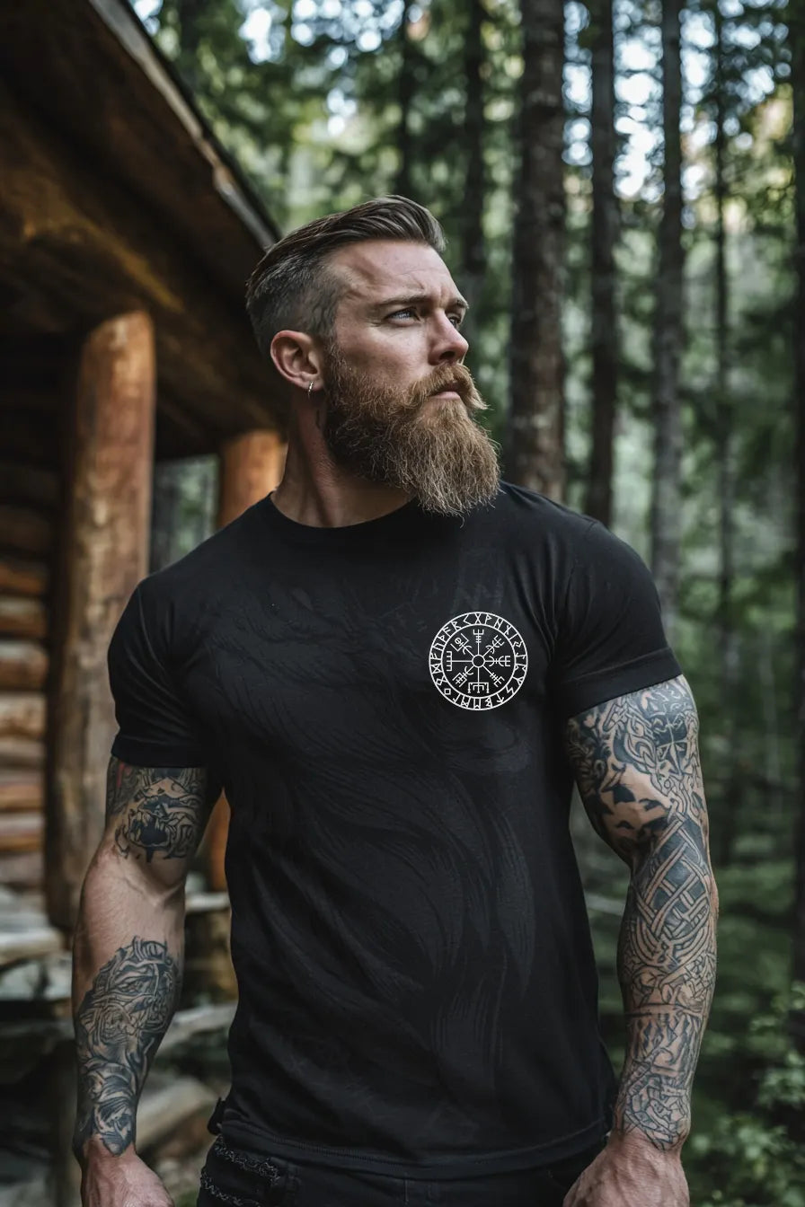 Viking Digital Printed Wolf 3D Printed T-shirt