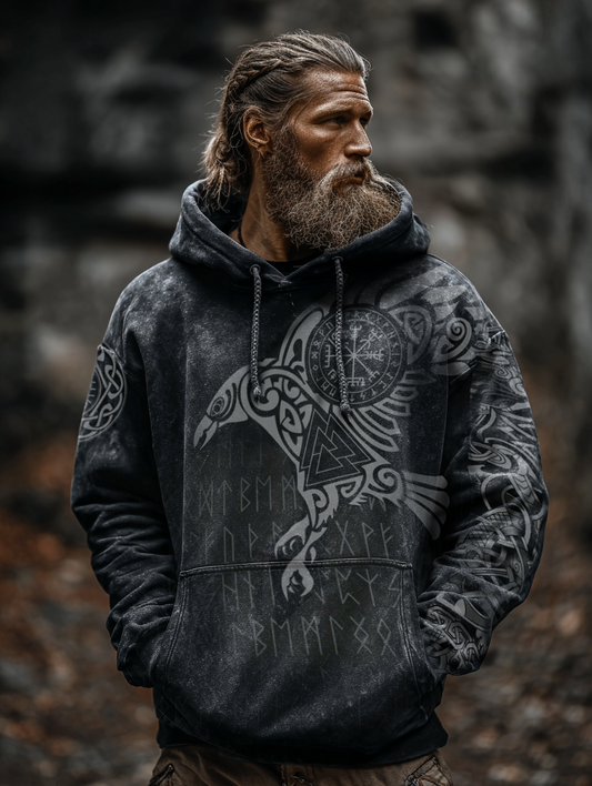 Viking Style Inspired Eagle Digital 3D Printed Unisex Casual Hoodie