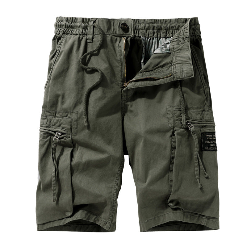 Men's Casual Solid Color Zipper Pocket Shorts