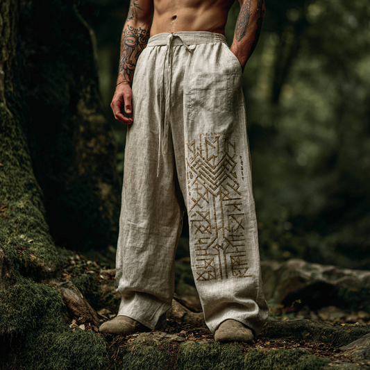 Men's Viking Runes Nordic Celtic Tribal Knot Pattern Pants