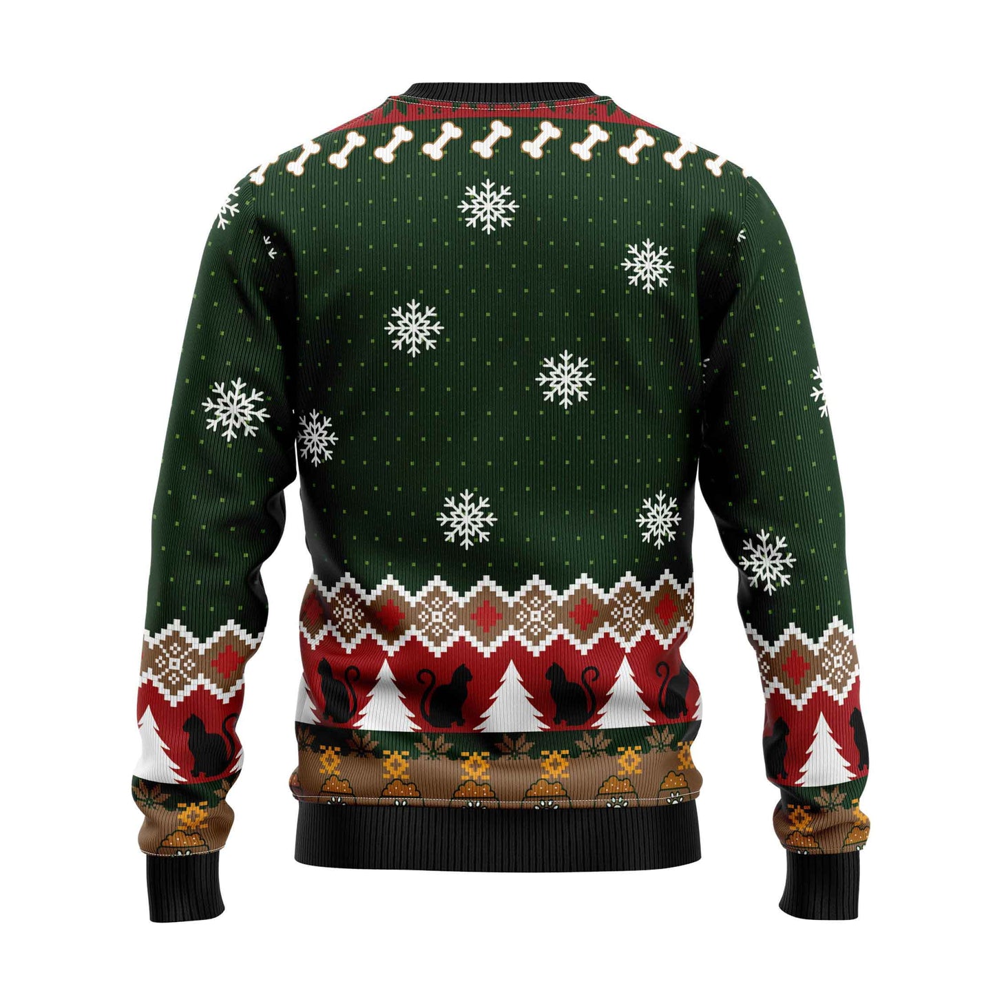 Unisex Vintage Grumpy Cat Print Crew Neck Ugly Christmas Sweatshirt