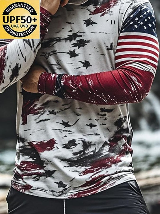 Men's Outdoor Sun Protection Cool Hooded Sun Protection Long Sleeve Top(Without mask)